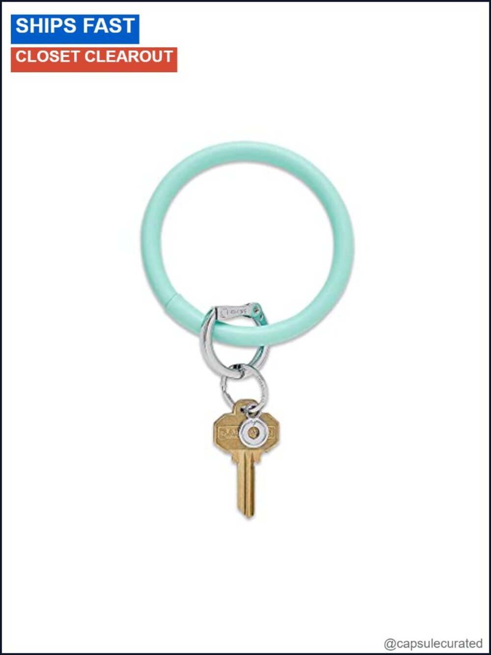 Leather Big O Key Ring Bracelet Keychain for Women Oversized Wristlet